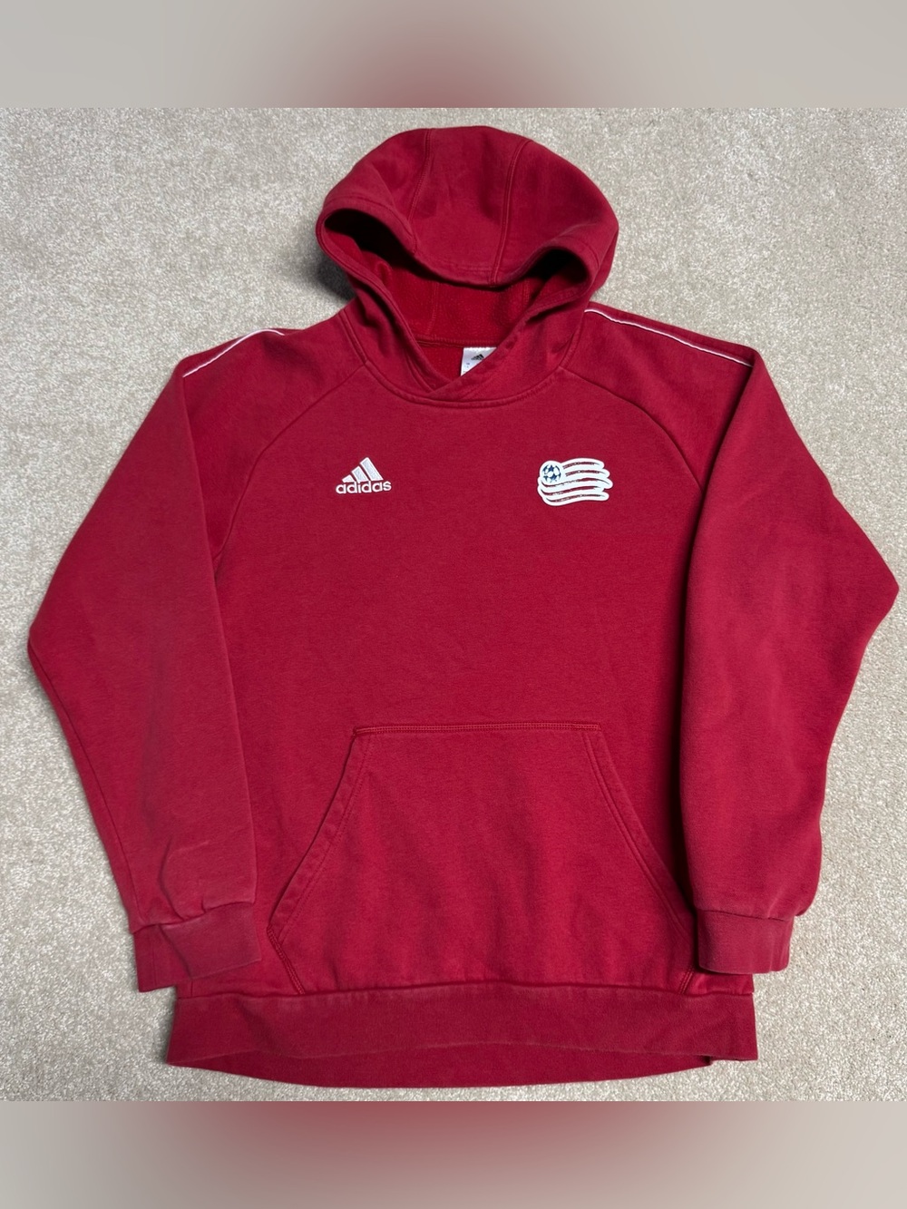 Adidas New England Revolution Hoodie Sweatshirt Adult Women Large Red Soccer MLS